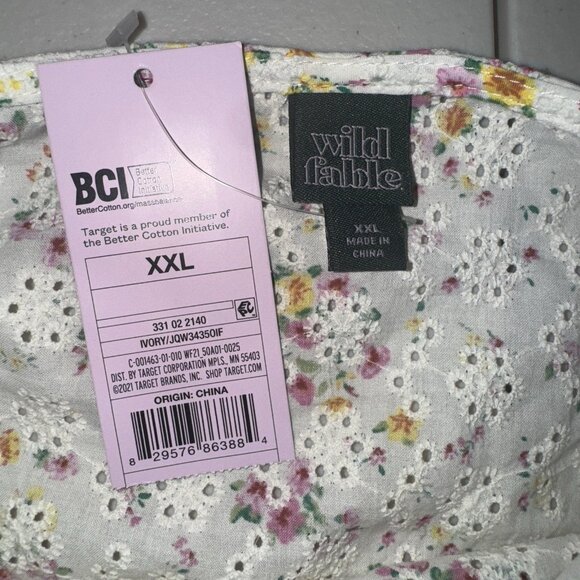 Wild Fable Womens XXL Crop Top Eyelet Floral Cottagecore Dainty Feminine Boho - Picture 7 of 8